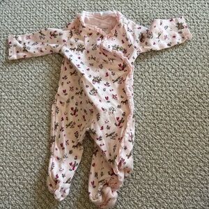 Janie and Jack Pink Floral Kids Footie